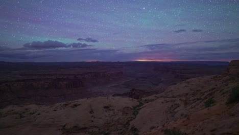 night sky to sunrise holy grail timelapse at burr point, utah