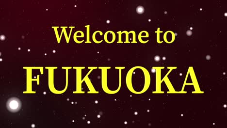 bienvenido a fukuoka mensaje de texto animación gráficos en movimiento