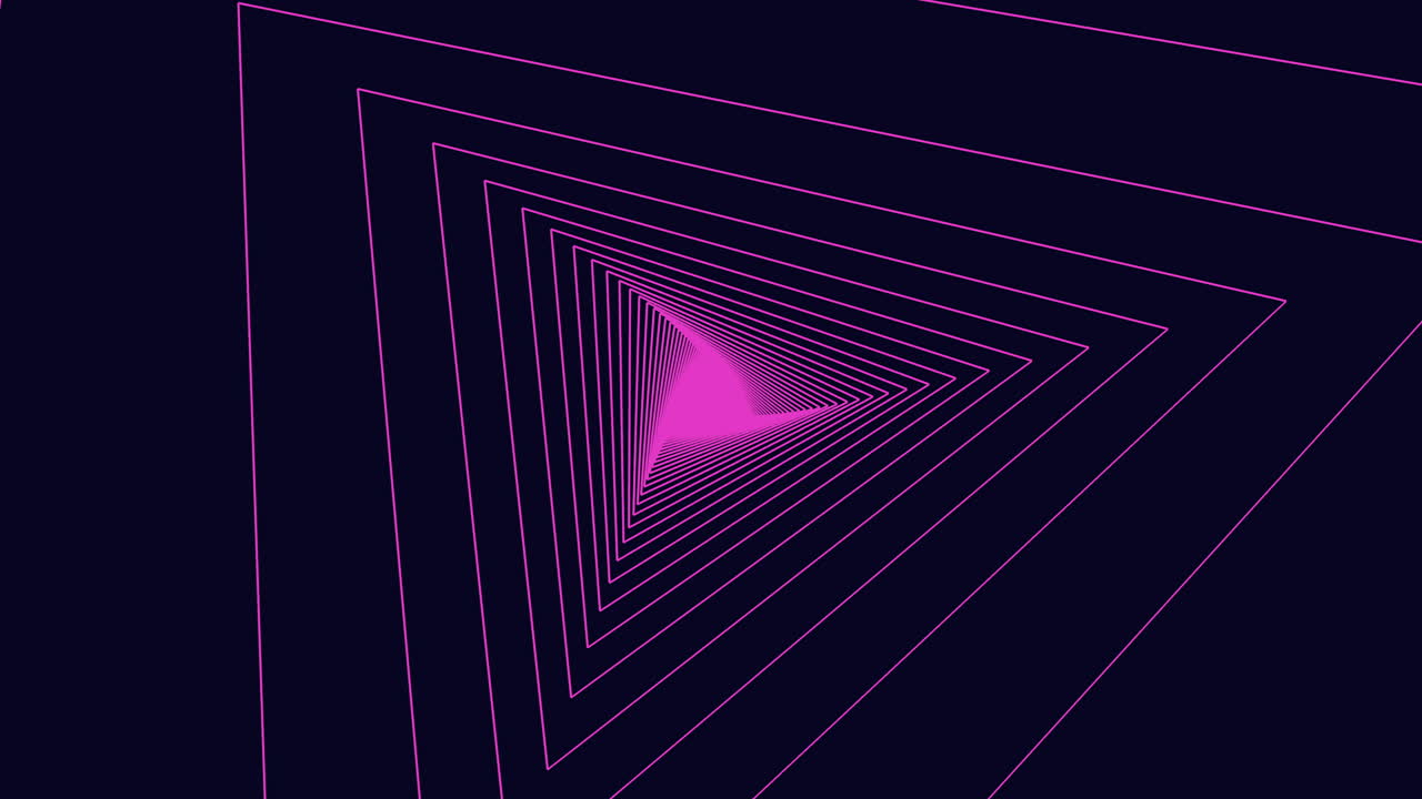 espiral de triángulos futuristas patrón en vértigo en el gradiente negro