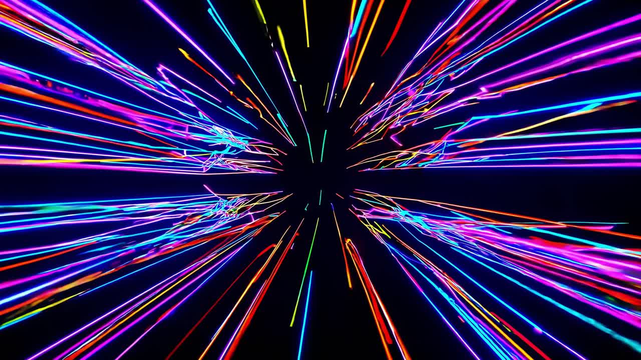 Abstract Neon Lines Explosion