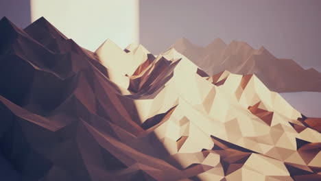 Low-Poly Abstract Mountain Landscape with Soft Light