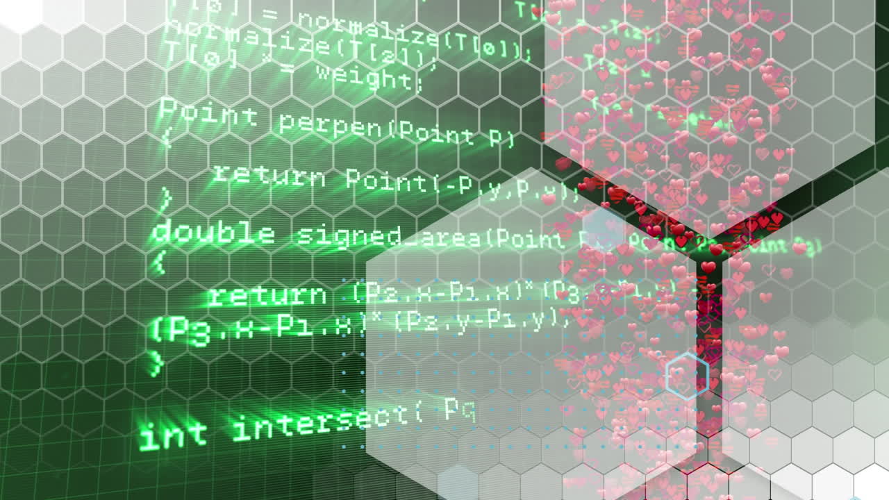 Animation of data processing over shapes