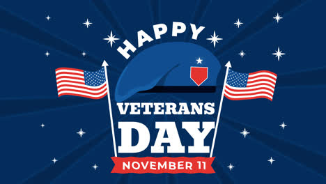 an animation of a veterans day in flat design