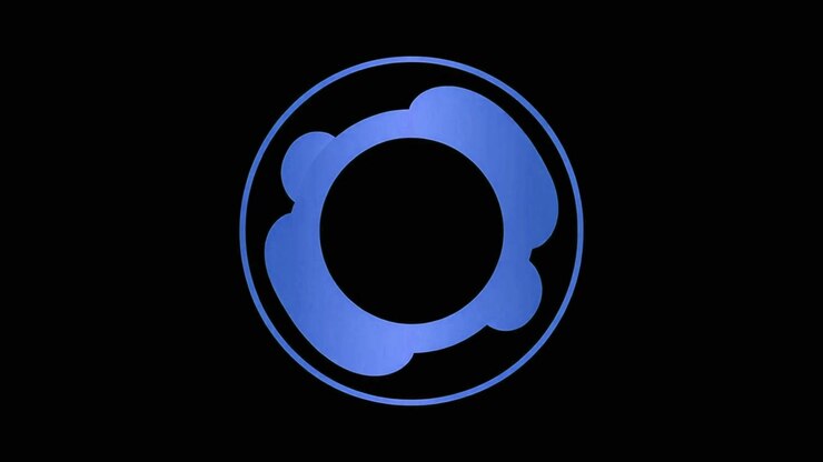 Animazione grafica circolare astratta blu