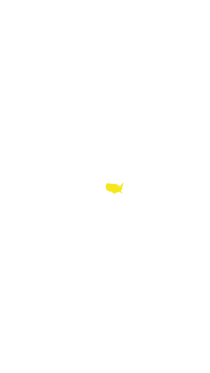 Digital animation of multiple yellow us maps expanding against white background