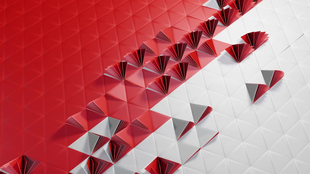 전환 - 구 - 크로마 키와 함께 빨간 삼각형