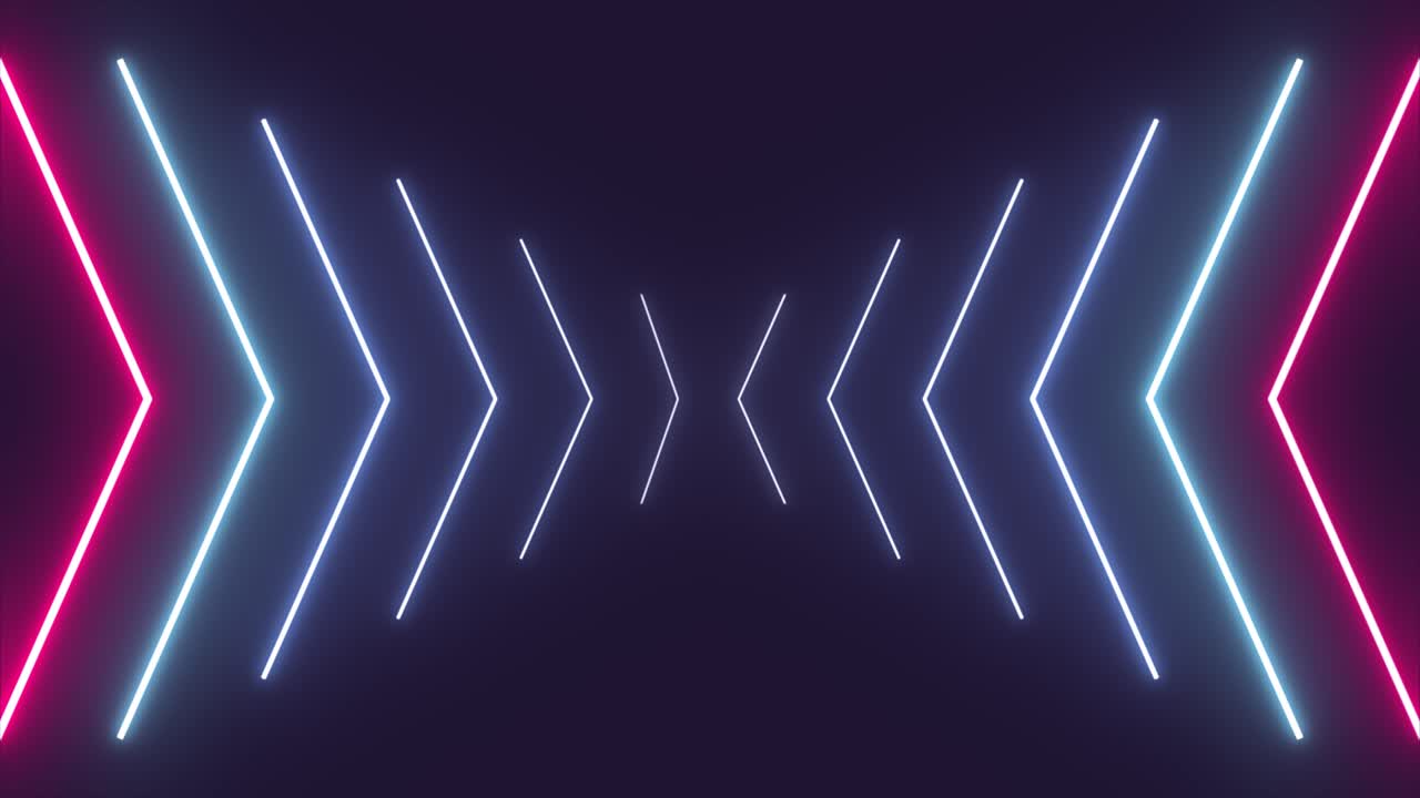 Sfondo a Loop Futuristico: Tunnel di Frecce al Neon