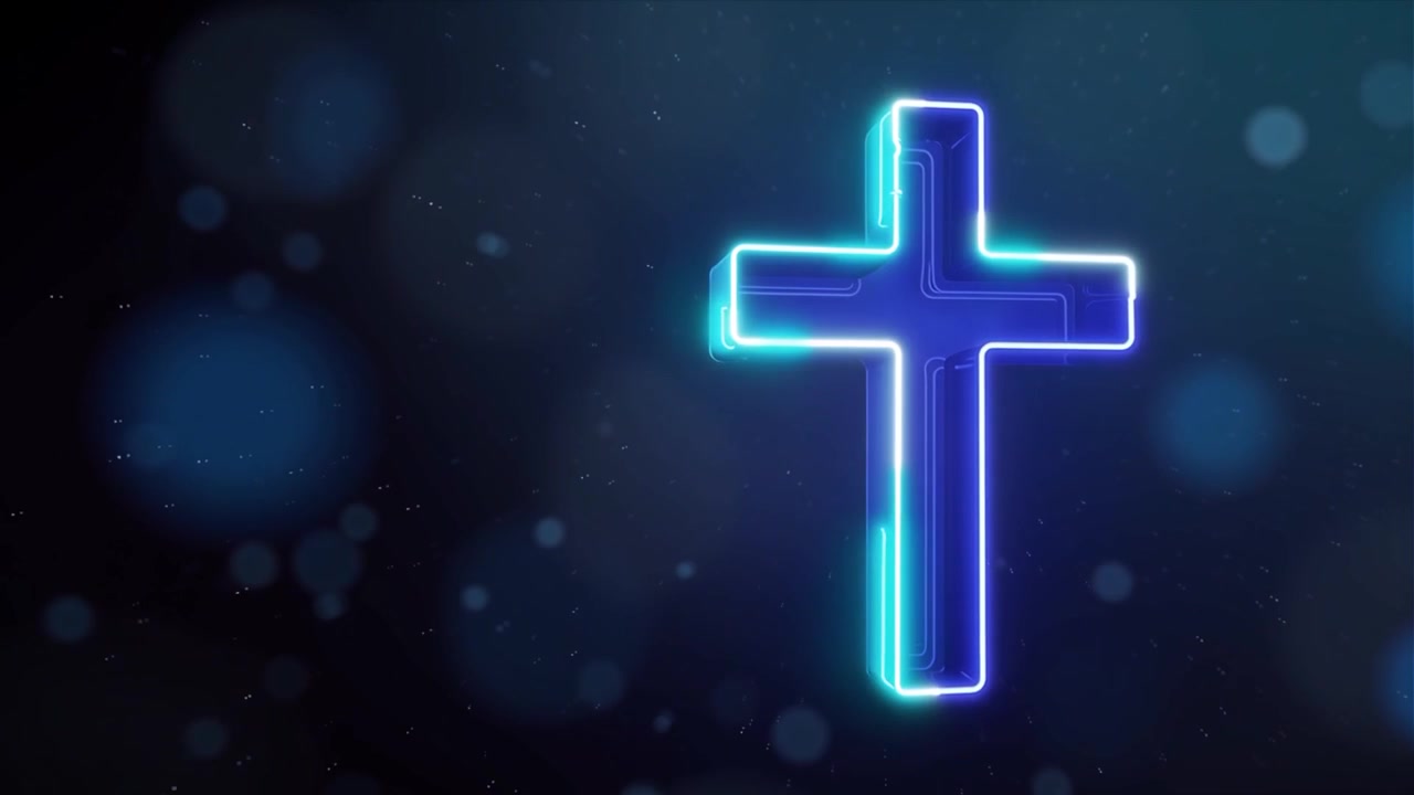Croce Cristiana Luce Celestiale Sfondo per il Culto.