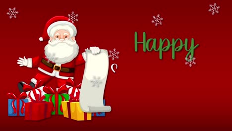 santa claus checking list and preparing gifts