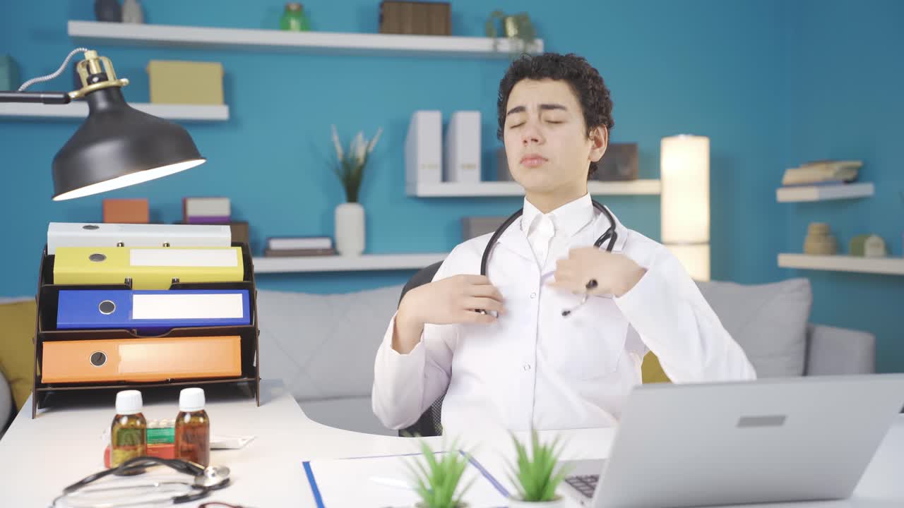 The little man in the white doctor's coat is dreaming. To be a doctor.