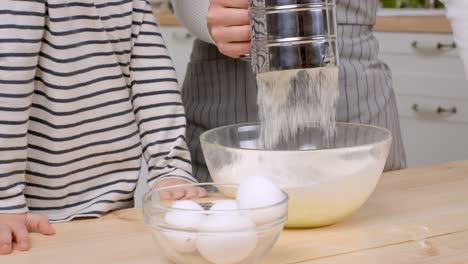 mother and child baking together