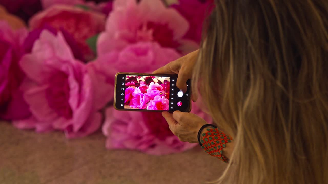 Beautiful imitation flowers held so near, picture clear, a memory dear