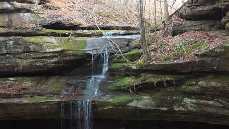 Waterfall-Drone-going-up-and-tilting-down