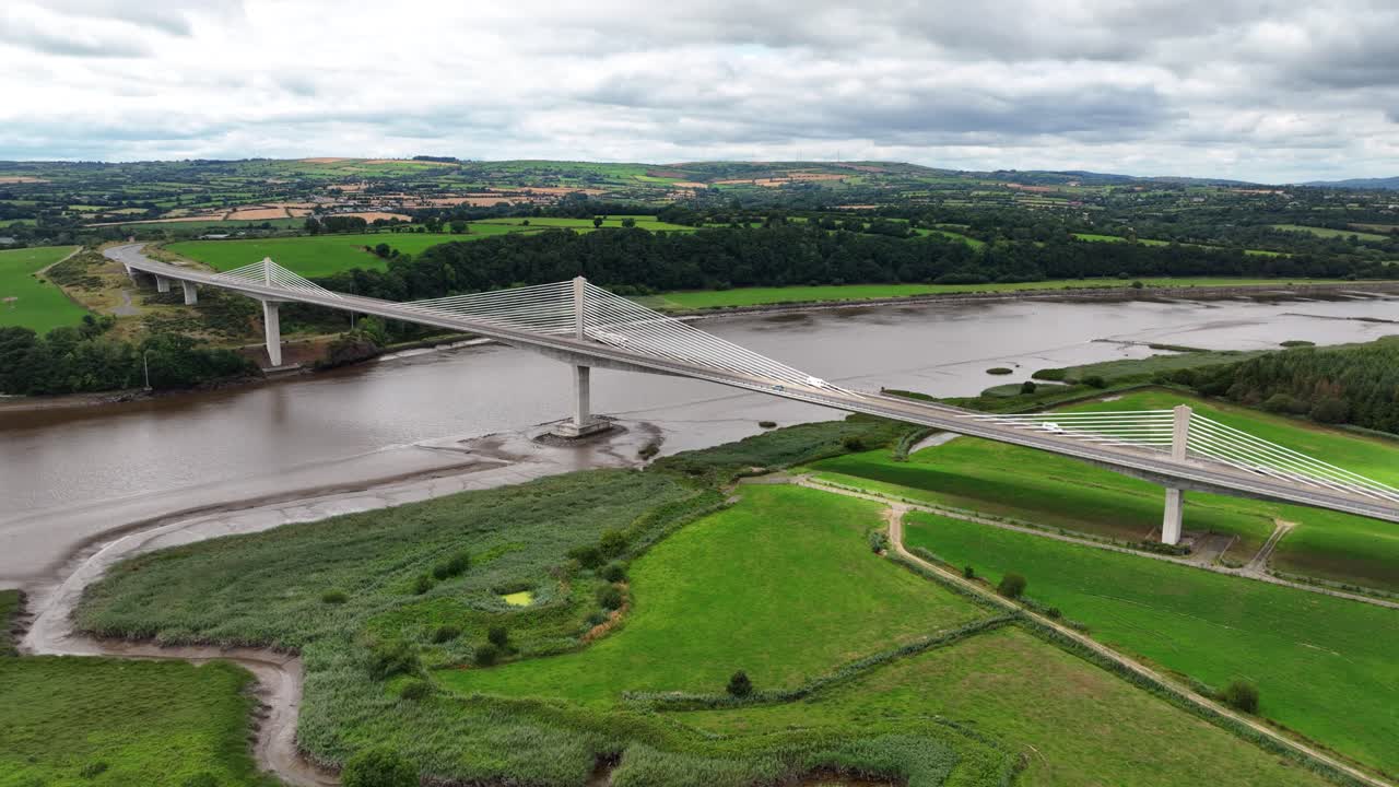 Ireland Epic Locations Rose Fitzgerald Kennedy bridge with Barrow River at Low tide
