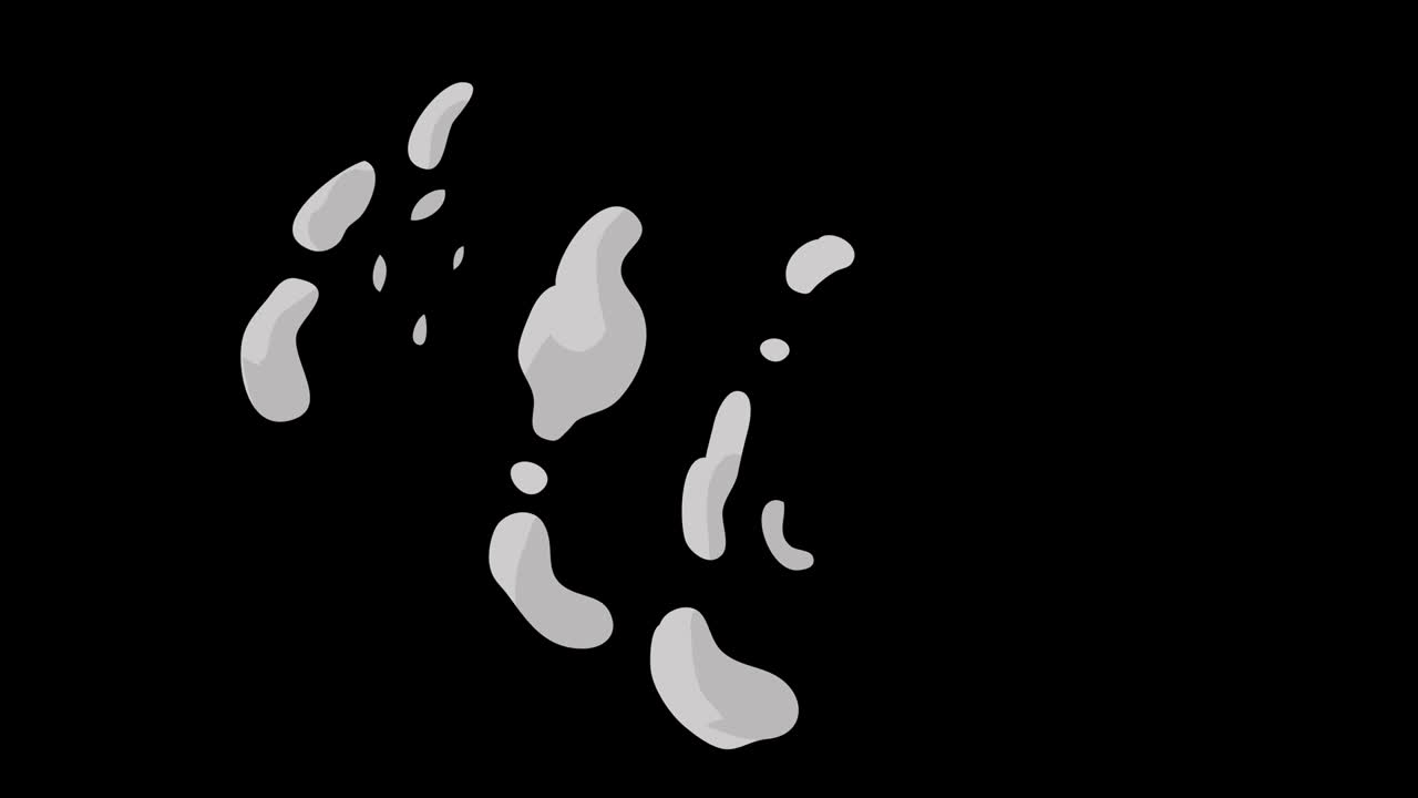 Set Of Smoke Exploding On Black Background