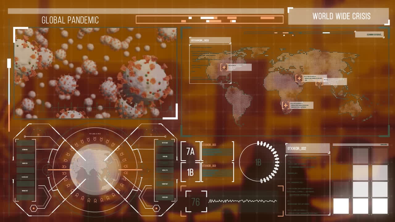 interfaz digital de coronavirus contra la oficina vacía