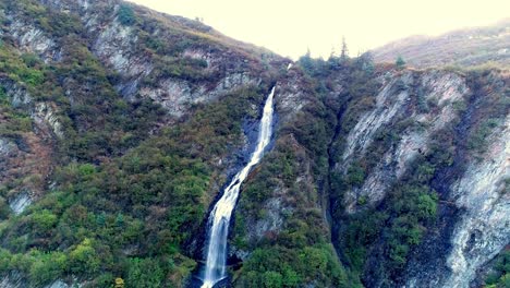 4k-60-fps-aerial-video-moving-through-Keystone-Canyon,-on-the-road-to-Valdez,-Alaska