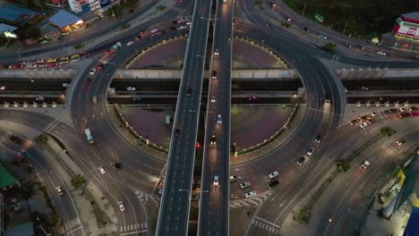 aerial scene of urban road in 4k 
multiple lane highway in bangkok thailand
traffic jam in twilight, nightmultiple lane highway in bangkok thailand