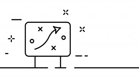 one line drawing, solid line business target. one line drawing animation of plan, strategy and schedule. business logo animated. video 4k