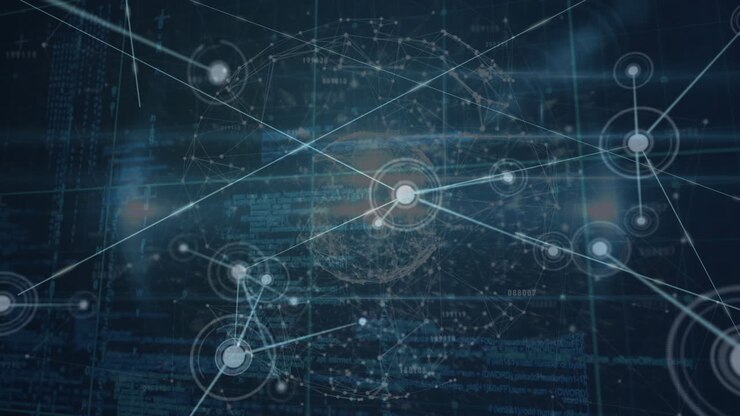 Animation of network of connections over globe