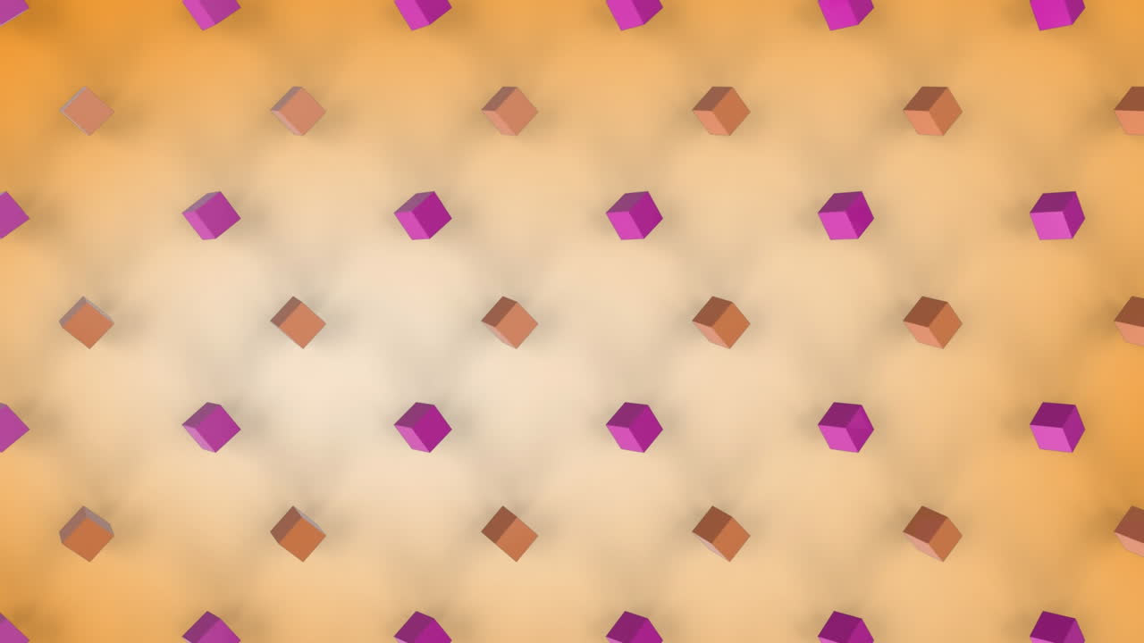 3d 분홍색과 오렌지색 큐브를 움직입니다.