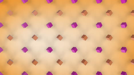 3d cubos rosados y naranjas en movimiento