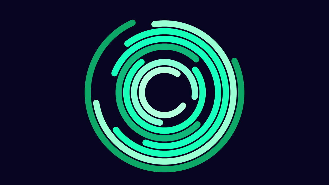 Bold red spiral on black mesmerizing minimalistic circular pattern