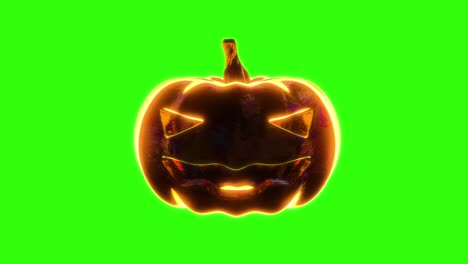 halloween pumpkin textures rotation on green screen background