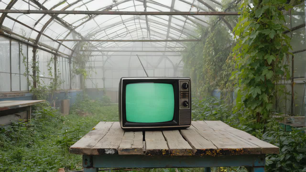 Vintage Television in an Abandoned Greenhouse