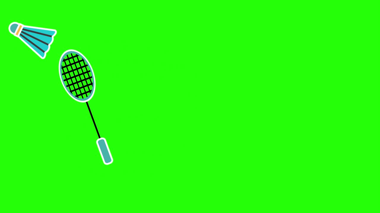 카 배드민턴 셔틀과 녹색 배경의 라켓의 4k 비디오