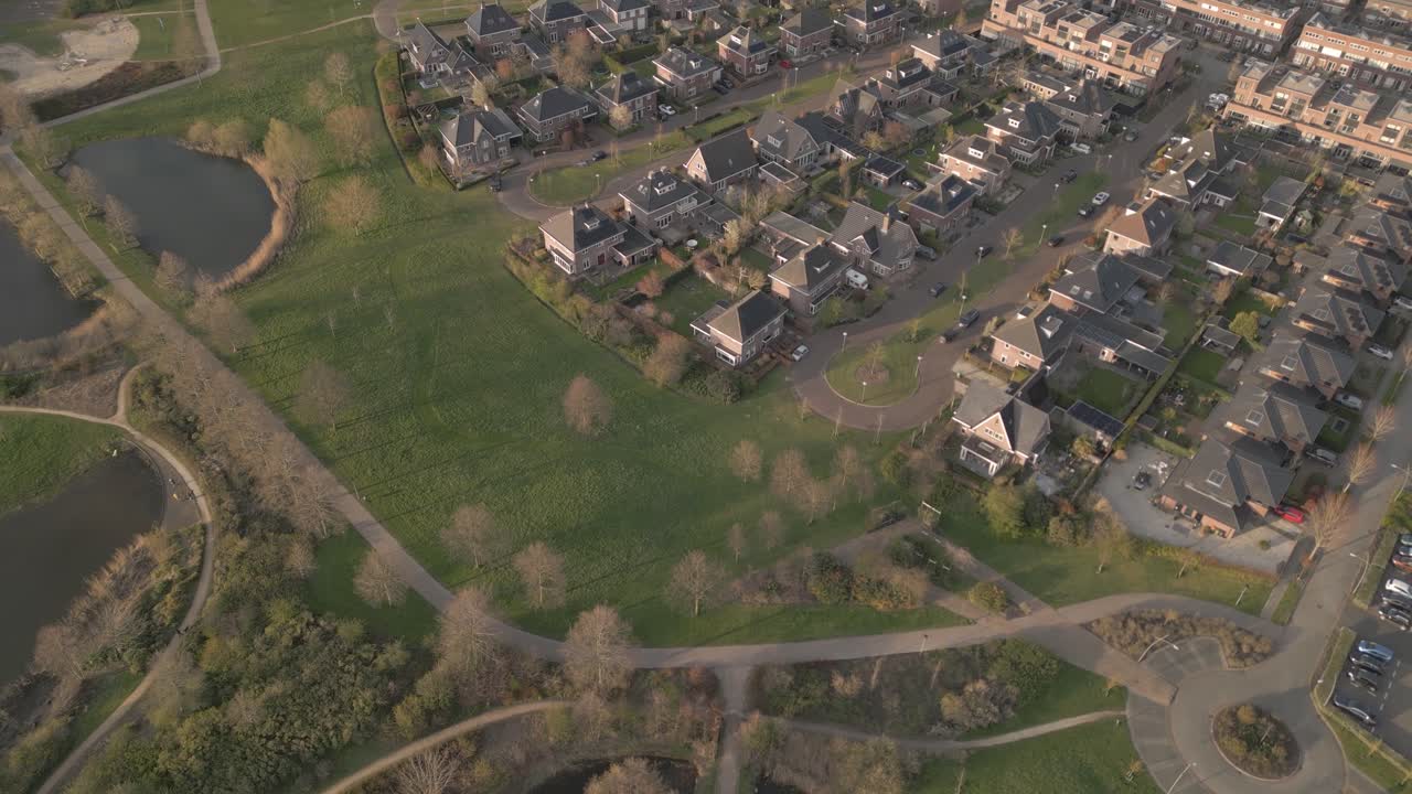 bird's eye view of the city of Nijkerk with a highway