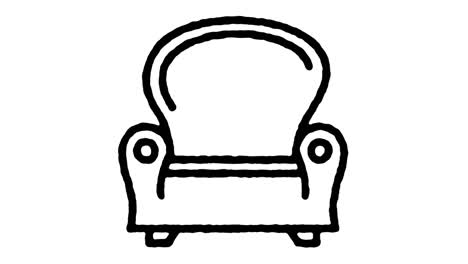 single seating doodle line icon animation