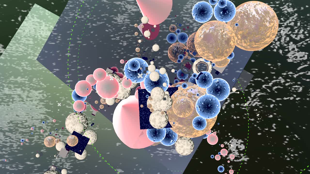 다채로운 배경과 많은 거품이 패턴을 만니다.