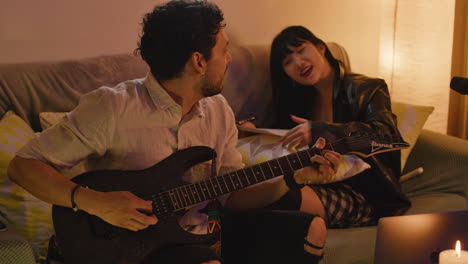 musicians collaborate on a song together