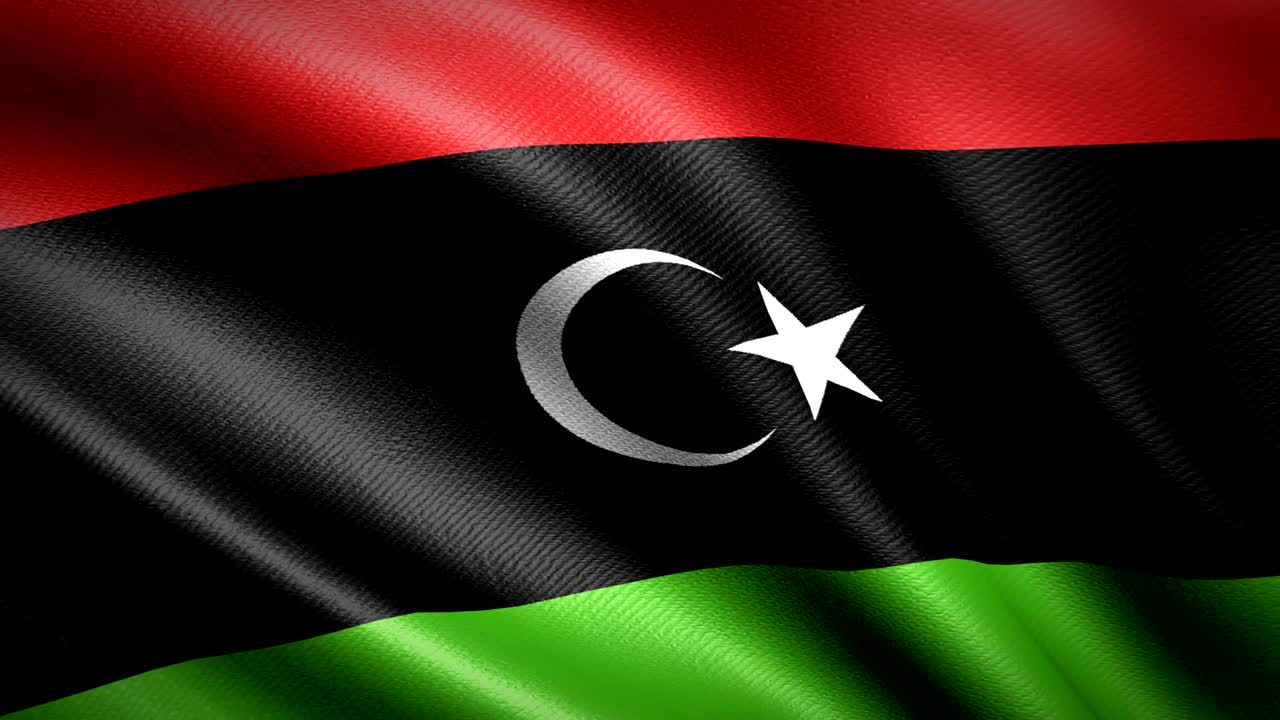 Lybia Flag. Seamless Looping Animation. 4K High Definition Video