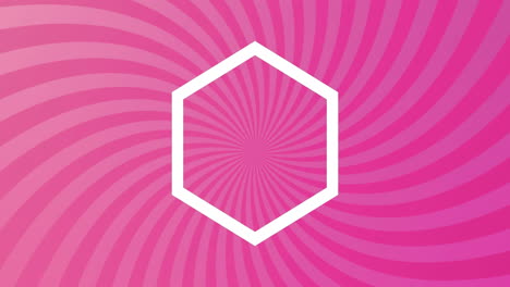 animación de contornos hexagonales blancos sobre rayas rotativas que se mueven en un bucle sin costuras