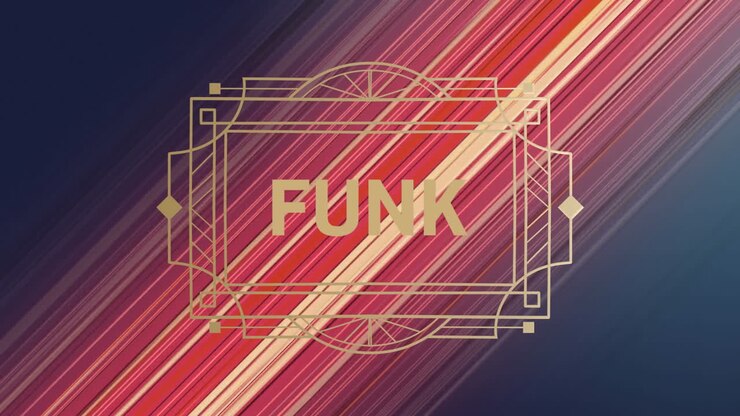 Animation of funk text over light trails