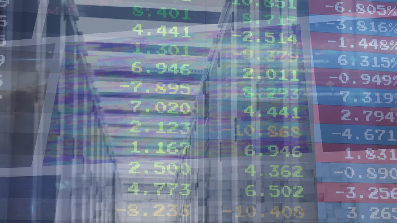 animación del mercado de valores en la sala de servidores