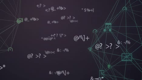 Mathematische-Symbole-Vor-Dem-Globus-Des-Netzwerks-Von-Verbindungen-Auf-Violettem-Hintergrund