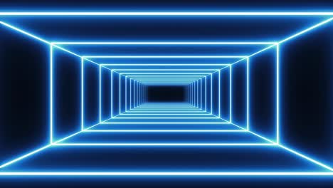 neon blue tunnel perspective