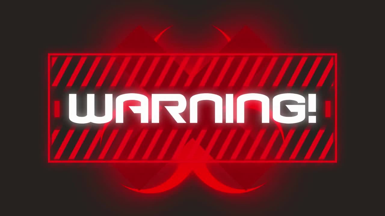Animation of warning covid 19 text over black background