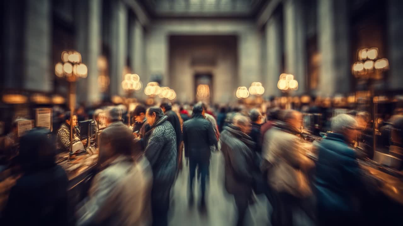 A Busy Public Space Filled with People Engaging in Various Activities, Highlighting the Atmosphere and Movement in an Elegant Setting