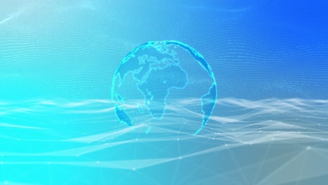 futuristic animation features glowing digital icon representing global network worldwide