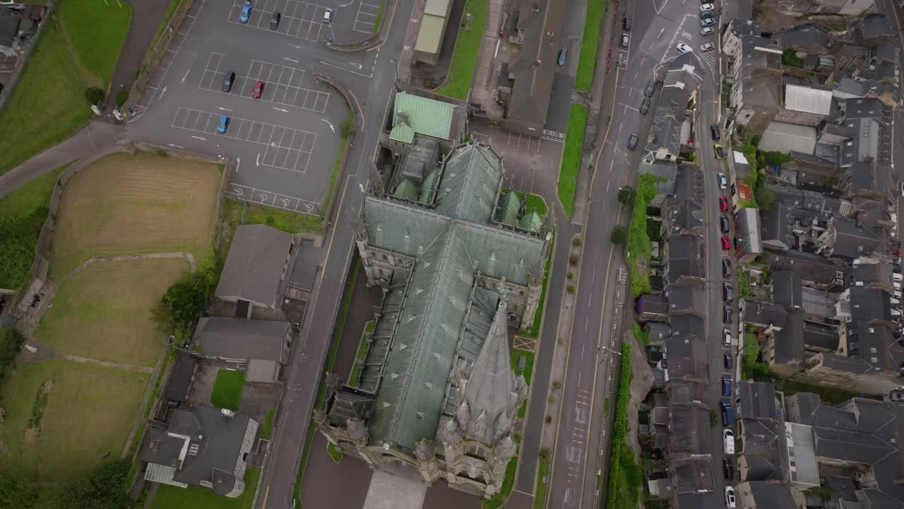 St Colman&rsquo;s Cathedral Cobh Close Top Down Aerial View
