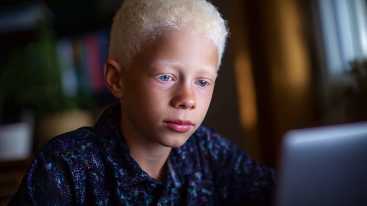 Un ragazzo riflessivo alle prese con la tecnologia: un momento introspettivo catturato in due immagini che mostrano curiosità e concentrazione su un dispositivo digitale