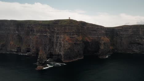 cliffs of moher cloudy aerial wide