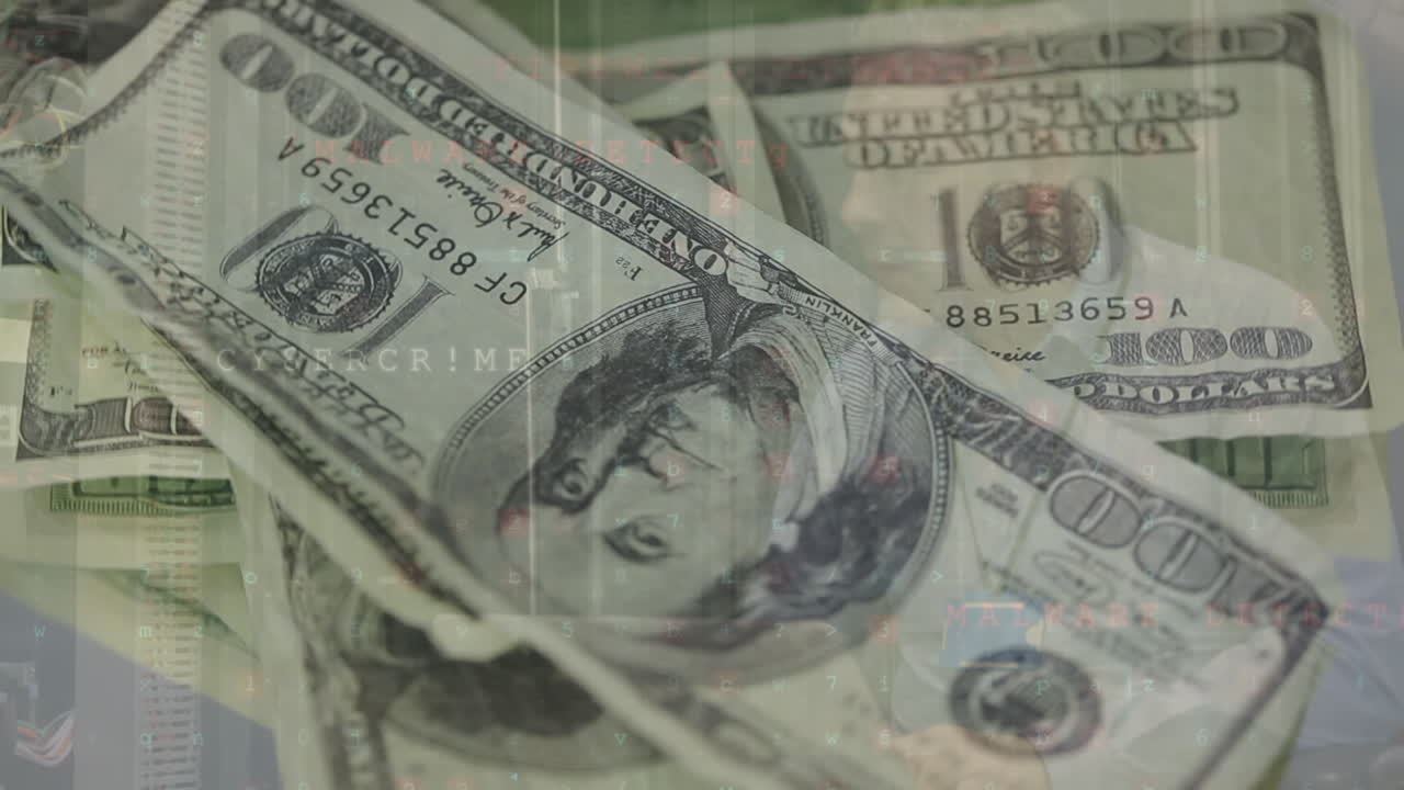 은행권에 대한 데이터 처리의 애니메이션