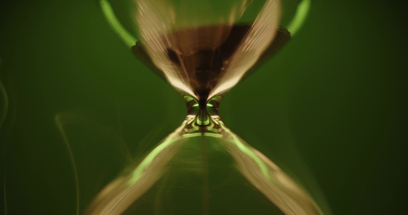 Abstract smoke surrounding an hourglass