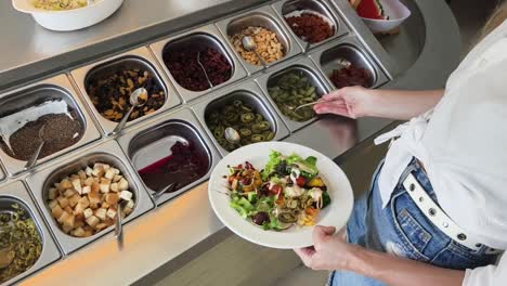 woman at a salad bar