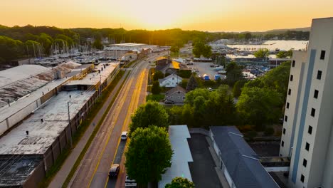 Sunset-over-a-sailing-and-harbor-town